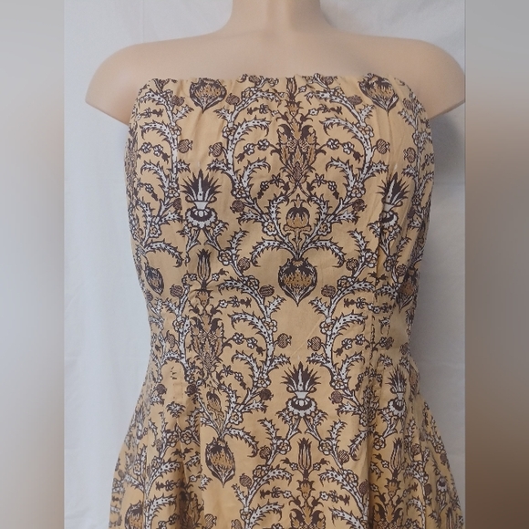 Anthropologie. Plenty By Tracyrees. Elegant Beige and Black Strapless Dress - Picture 3 of 14